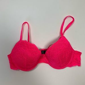 Neon Punk Lace Push Up Bra 34C